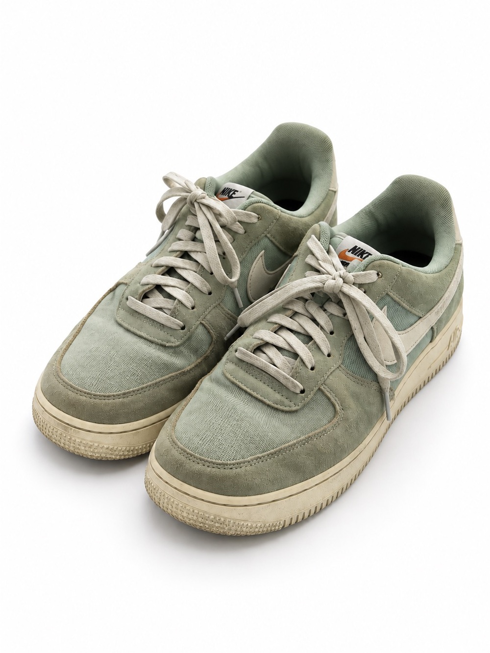 Nike Low-Top Sneakers in Sage Green and Cream